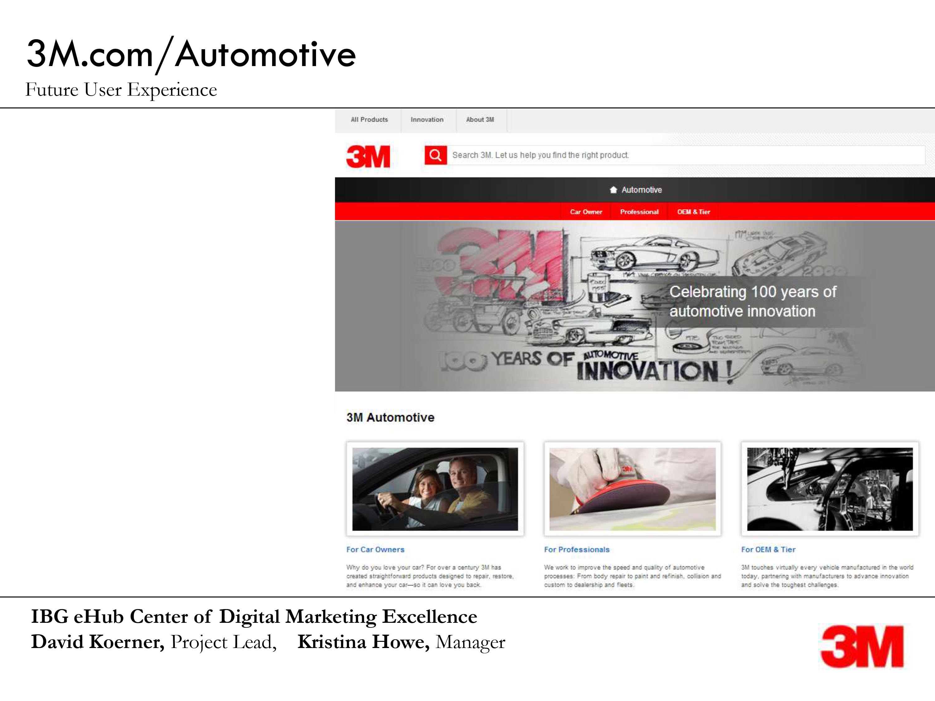 screenshot of new automotive page beta